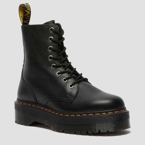 Dr Martens Jadon Pisa Leather Platform Boots 🥾 Black Size 8 - Picture 1 of 9